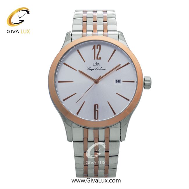 ساعت مچی اورجینال مردانه LdA | لوئیجی د آنا | Luigi d'Ana نقره ای-رزگلد | رزگلد-نقره ای| نقره ای| کد رفرنس 2419